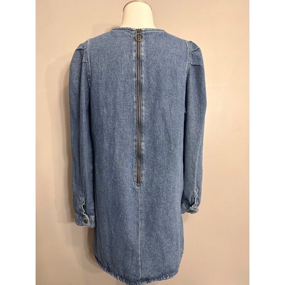 Free People Self Control Denim Mini Dress in Blue 0 - Picture 8 of 9